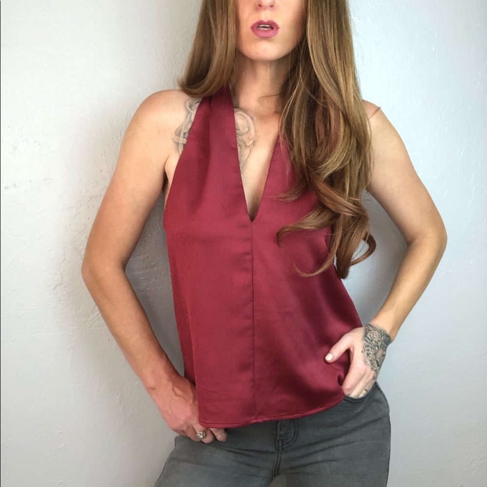 EXPRESS Maroon Sleeveless Top XS